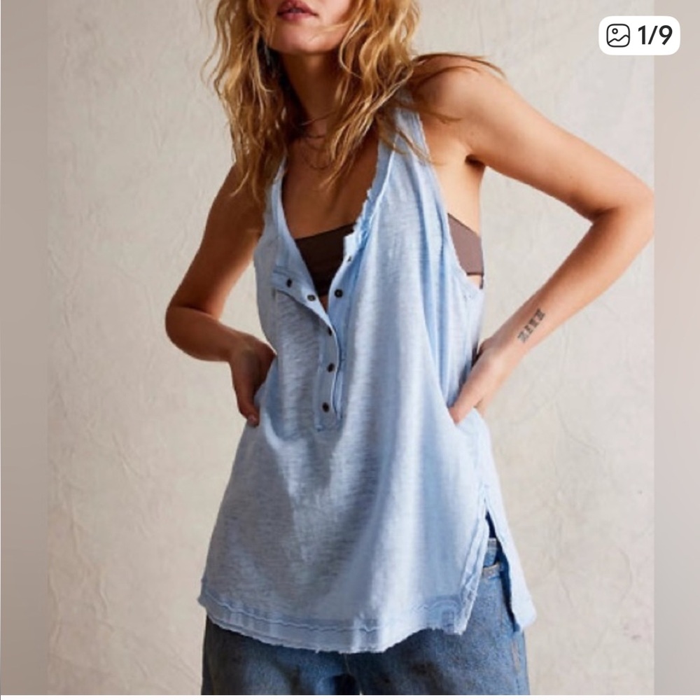 ✨NWOT ✨ WE THE FREE Love Language Tank in Dew Shine 🩵